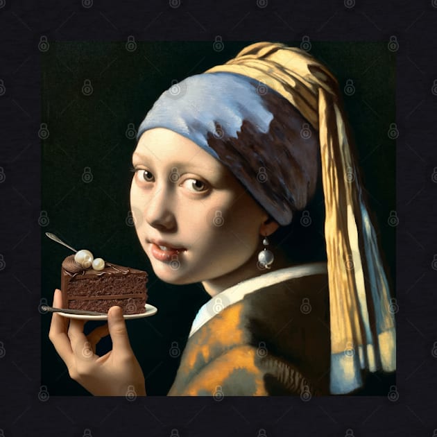 Vermeer's Pearl Earrings & Chocolate Cake Day by Edd Paint Something